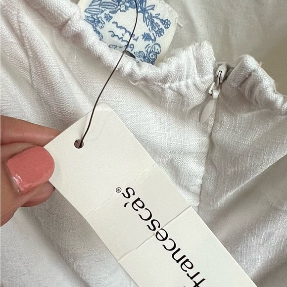 Francesca’s White Open Back, Ruffle Dress, Medium - Picture 9 of 10